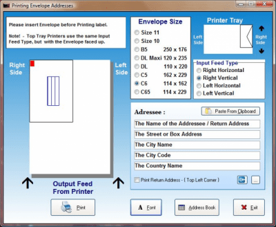 Capture d'écran de l'application SSuite Office - Envelope Printer - #1