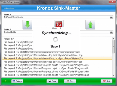 Capture d'écran de l'application SSuite Office - Kronoz Sync Master - #2