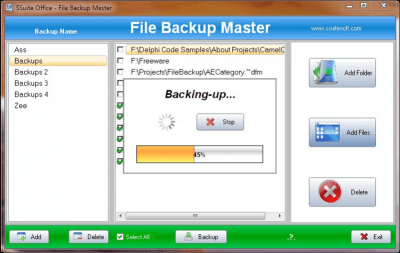 Capture d'écran de l'application SSuite Office - Backup Master - #2