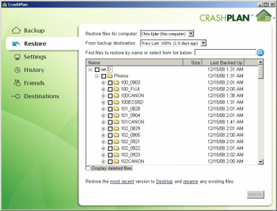 Capture d'écran de l'application CrashPlan - #1