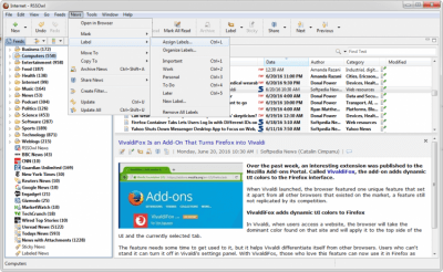 Capture d'écran de l'application RSSOwl - #3