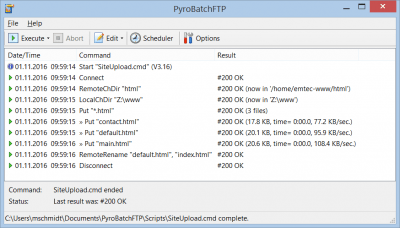 Capture d'écran de l'application PyroBatchFTP - #1