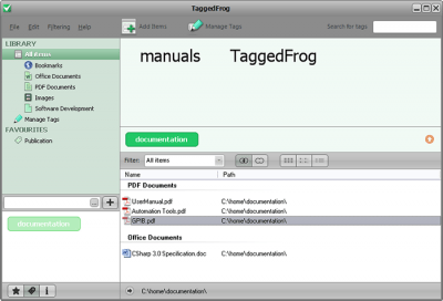 Capture d'écran de l'application TaggedFrog Portable - #1