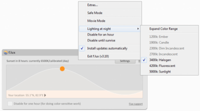 Capture d'écran de l'application f.lux - #3
