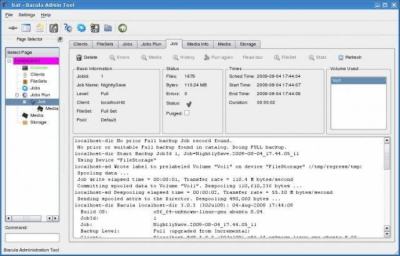 Capture d'écran de l'application Bacula - #1