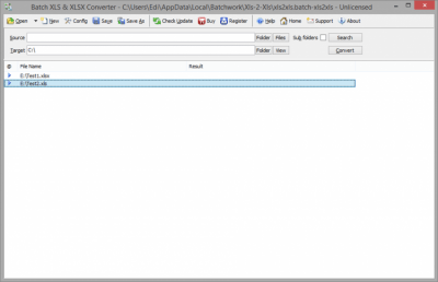 Capture d'écran de l'application Batch XLS and XLSX Converter - #1