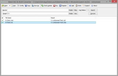 Capture d'écran de l'application Batch XLS and XLSX Converter - #3