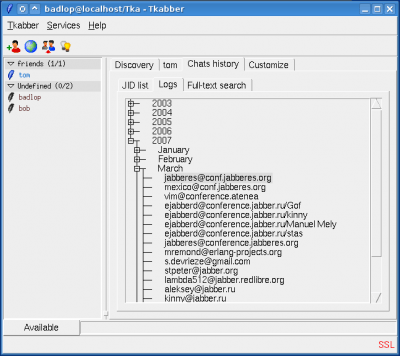 Capture d'écran de l'application Tkabber - #3