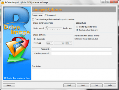 Capture d'écran de l'application R-Drive Image - #4
