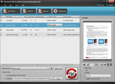 Capture d'écran de l'application Aiseesoft PDF to ePub Converter - #1