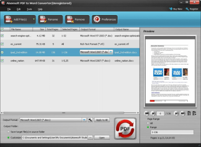Capture d'écran de l'application Aiseesoft PDF to Word Converter - #1