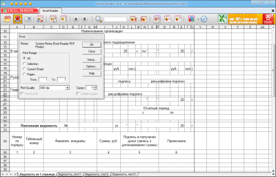 Capture d'écran de l'application Excel Reader - #1