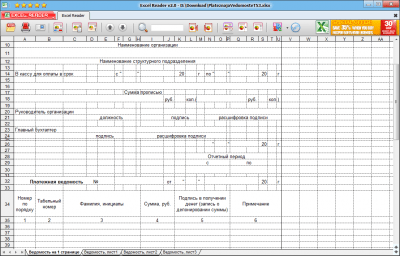 Capture d'écran de l'application Excel Reader - #2