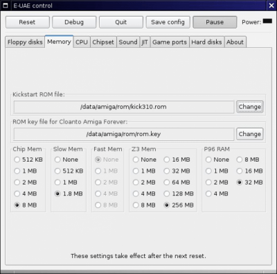 Capture d'écran de l'application WinUAE - #1