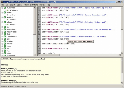 Capture d'écran de l'application AviSynth - #1