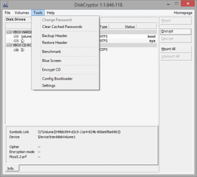 Capture d'écran de l'application DiskCryptor - #3