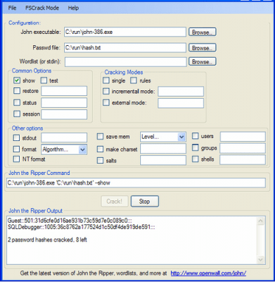 Capture d'écran de l'application John the Ripper - #1