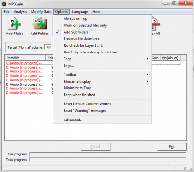 Capture d'écran de l'application MP3Gain - #4