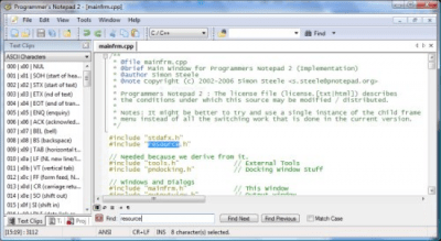 Capture d'écran de l'application Programmers Notepad - #1