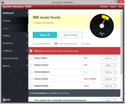 Capture d'écran de l'application System Mechanic - #3