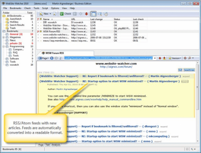 Capture d'écran de l'application WebSite-Watcher - #3