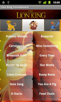 Capture d'écran de l'application Lion King Soundboard - #1