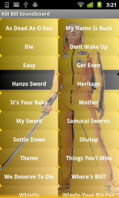 Capture d'écran de l'application Kill Bill Soundboard - #1