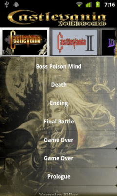 Capture d'écran de l'application Castlevania Soundboard - #1