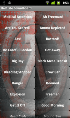 Capture d'écran de l'application Half Life Soundboard - #1
