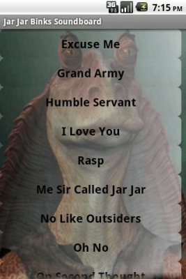 Capture d'écran de l'application Jar Jar Binks Soundboard - #1