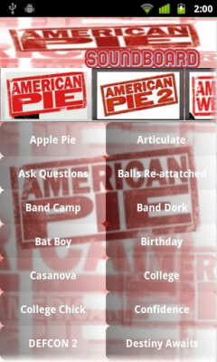 Capture d'écran de l'application American Pie Soundboard - #1