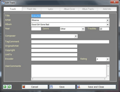 Capture d'écran de l'application AllMySongs Database - #2