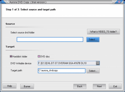 Capture d'écran de l'application Aurora DVD Copy - #1