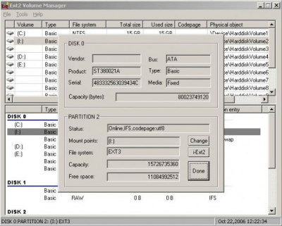 Capture d'écran de l'application Ext2Fsd - #1