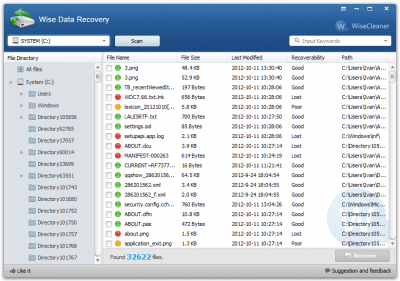 Capture d'écran de l'application Wise Data Recovery - #1