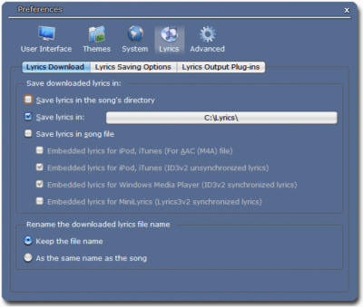Capture d'écran de l'application MiniLyrics - #3