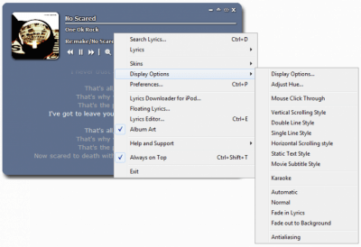 Capture d'écran de l'application MiniLyrics - #4