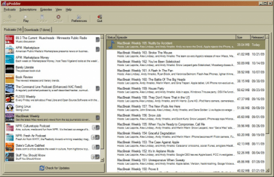 Capture d'écran de l'application gPodder - #1