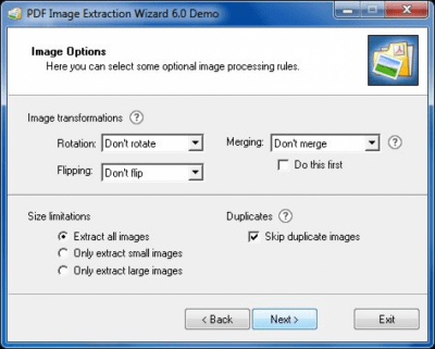 Capture d'écran de l'application PDF Image Extraction Wizard - #4