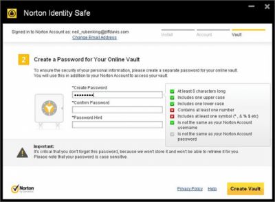 Capture d'écran de l'application Norton Identity Safe - #1