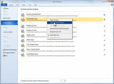 Capture d'écran de l'application Help+Manual - #3