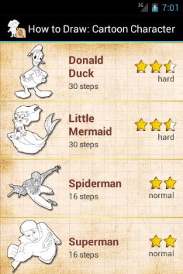 Capture d'écran de l'application Comment dessiner : personnages de dessins animés - #3